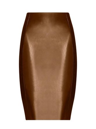 Wolford Jenna midi fitted skirt - women - Elastane/Polyurethane/Polyester - 36 - Brown