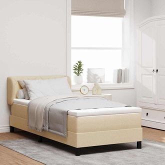 vidaXL Vidaxl - Letto box spring con materasso Crema 100 x 200 cm Tessuto