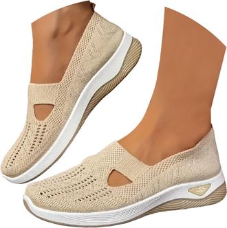 Generic Orthopedic Shoes for Women 2026 Wide Width Soft Sole Mesh Cushion Sole Comfortbale Wedge Sneakers Breathable Slip On Arch Support Non-Slip Shoes Knit 
