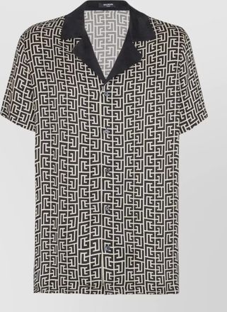 Balmain short sleeves shirt geometric pattern collar