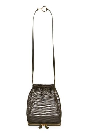 Alaia Le Pochon Fishnet Shoulder Bag in Vert Camouflage U21 at Nordstrom