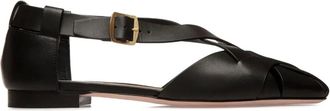 Bally Sylt braided square-toe flat pumps - women - Calf Leather/Rubber/Calf Leather/Calf Leather - 39 - Black