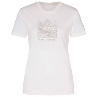 super.natural Mountain Lovers Bio Jersey Tee Merinoshirt f&uuml;r Damen | wei&szlig;/grau