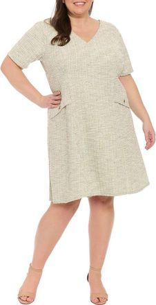 London Times Boucl&eacute; Metallic Tweed Dress in Green/Multi at Nordstrom Rack, Size 20W