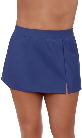 Aqua Green Full Coverage Skirted Swimsuit Bottom with Side Slit in Cerulean at Nordstrom, Size X-Large