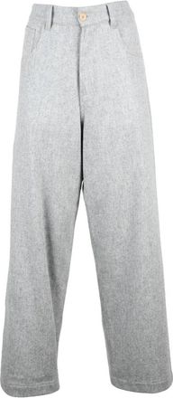 JEJIA Gigi Wijde Broek - Dames - Wijde Broeken - Grijs - S - Wol - Broeken