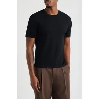 Open Edit Shrunken Stretch Cotton T-Shirt in Black at Nordstrom, Size Xx-Large