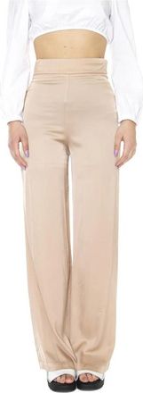 Alessia Santi Wide Broeken - Dames - Wijde Broeken - Beige - XS - Broeken