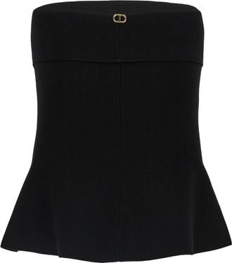 Twinset Dames, Tops, Zwart, Maat: M Viscose