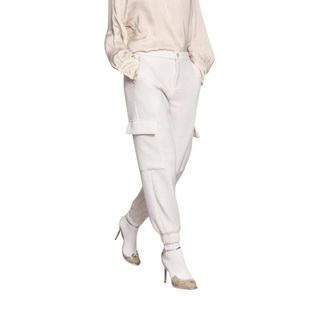 Mason's Slim-fit Trousers, female, White, 2XS, Jersey Lurex Cargo Trousers Relaxed Fit