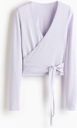 H&M Sports Wrap Top In Modal in Lilac at Nordstrom, Size Xx-Large