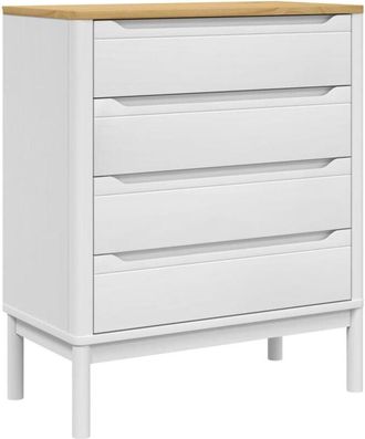 vidaXL Chest of Drawers floro White Solid Wood Pine Vidaxl