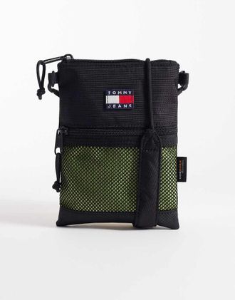 Tommy Jeans Outdoor - Borsa a tracolla nera e kaki-Nero