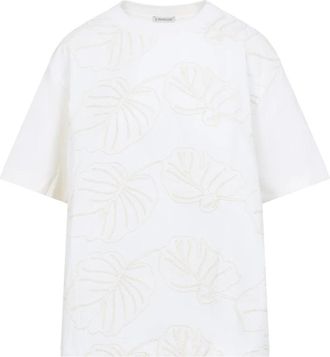 Moncler SS T-shirt - Dames - T-shirts - Wit - M - Katoen - Tops