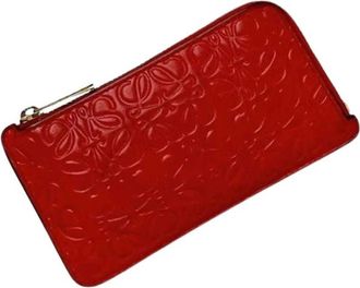 Loewe Pre-owned Leren Portemonnee - Dames - Vintage Accessoires - Rood - ONE Size - Leer - Vintage