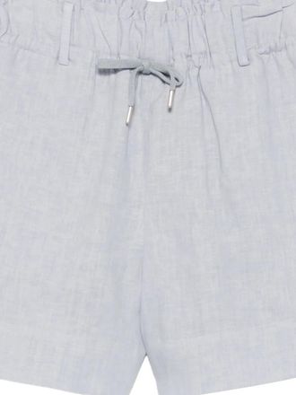 Eleventy Linen Drawstring-Waist Shorts - Light Blue