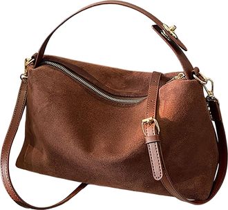 Generic Women Handbags Elegant Fashion Tote Women Slouchy Suede Satchels Shoulder Bag Faux Suede Hobo Bags Crossbody Phone Purse Top-Handle Tote Handbag Purse