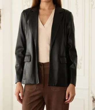 Skies Are Blue Clothing Open Blazer In Black