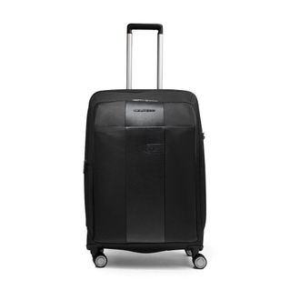 Piquadro Large Suitcases, male, Black, Size: ONE SIZE Medium Expandable 4-Wheel Suitcase
