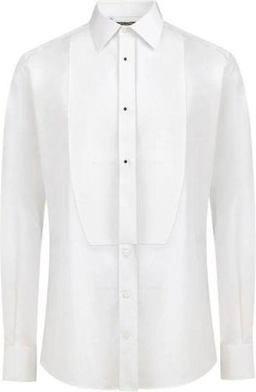 Dolce & Gabbana White Cotton Dress Mens Shirt