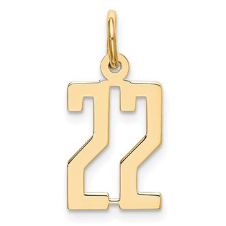 Diamond2Deal 14k Yellow Gold Small Elongated Number Charm Pendant