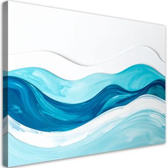 Feeby Impresi&oacute;n De Imagen, Olas Abstractas Pastel Azul Turquesa, 120x80