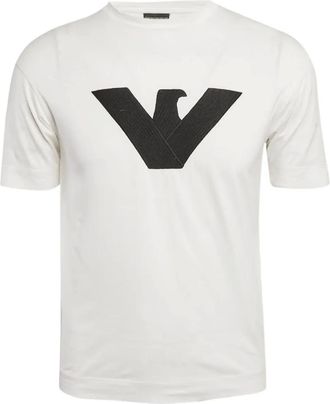 Armani 2022 T-shirt met geborduurde adelaar - Wit