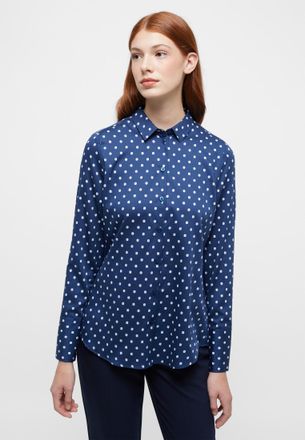 Eterna Hemdbluse ETERNA REGULAR FIT, Damen, Gr. 46, blau (dunkelblau), 100% Baumwolle, Blusen Hemdbluse