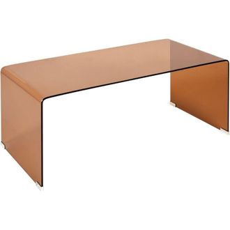 Beliani Coffee Table KENDALL Tempered Glass Brown