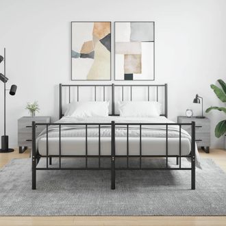 vidaXL Mesitas Noche 2 Uds Madera Ingenier&iacute;a Gris Sonoma 40x35x47,5 Cm Vidaxl