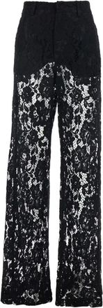 Federica Tosi Pantalone 5 Tasche in Pizzo - Dames - Wijde Broeken - Zwart - M - Broeken