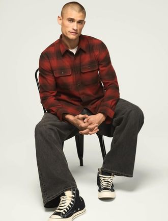 Lucky Brand Mens Plaid Cloud Soft Flannel Shirt