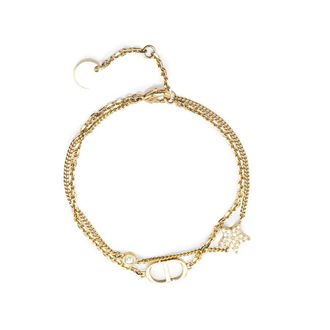 Dior Pre-owned Dior Petit Gold Plated CD Star Charm Double Chain Bracelet Ladies 8ZLLG339DXB92XY4