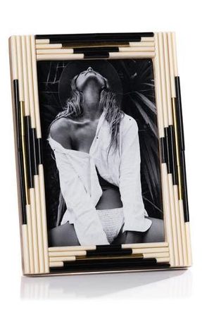 Zodax Menora Piped Photo Frame in Ivory/Black at Nordstrom Rack