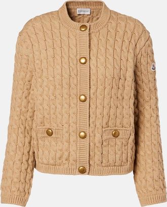 Moncler Cable-knit cotton-blend cardigan