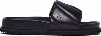 Closed Black Minimalist Leather Slide Sandals