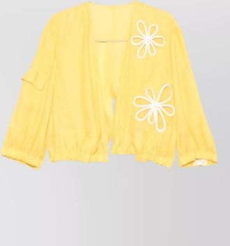 Fendi blouson jacket floral applique detail