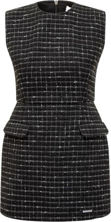 Msgm Mini-jurk in dubbellaags tweed - Dames - Korte kleedjes - Zwart - M - Tweed - Kleedjes