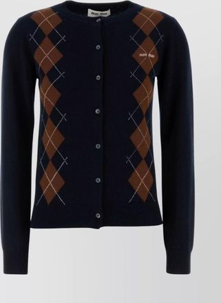 Miu Miu cardigan cashmere argyle pattern