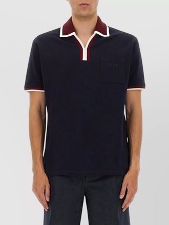 Gucci short sleeve polo featuring chest pocket
