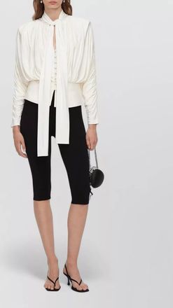 Self Portrait jersey pussy bow blouse