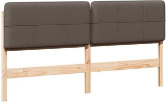 vidaXL Upholstered Headboard Brown and Taupe 180 cm Solid Pine Wood vidaXL