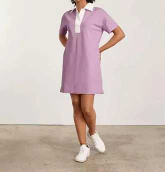 Everlane Organic Cotton Polo Dress In Lilac