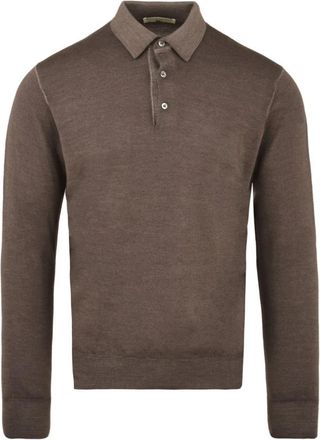 FILIPPO DE LAURENTIIS Polo met klassieke kraag - Heren - Polos - Bruin - L - Wol - Tops