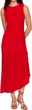 Minkpink Rosa Drawstring Midi Dress In Red