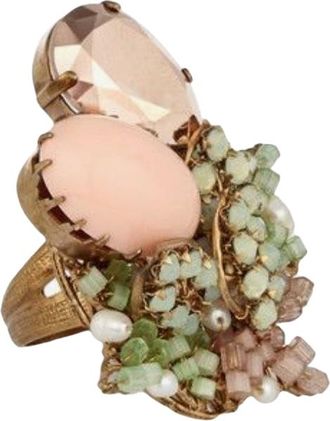 Bijoux de Famille Bijoux De Familie Crystal & Chrysolite Cocktail Ring