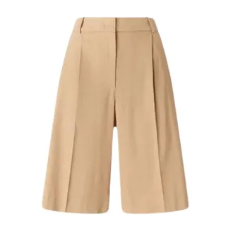 Pinko Long Shorts, female, Beige, Size: 2XS Pleated Wide-Leg Shorts