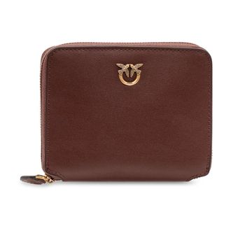 Pinko Taylor Zip Around - Dames - Portefeuilles - Bruin - ONE Size - Katoen - Accessoires