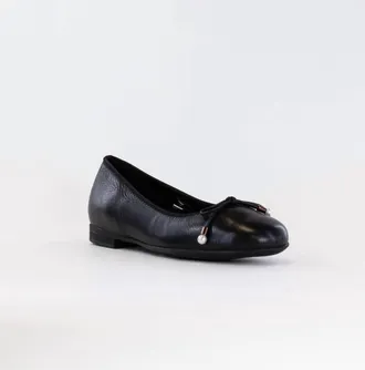 Ara Womens Scout Bow Ballet Flat In Black