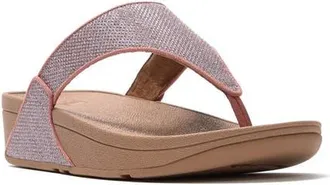 FitFlop Lulu Shimmerglitz Toe Post Sandal in Desert Blush at Nordstrom, Size 11